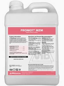 a white plastic jug of Promot Plus biostimulant