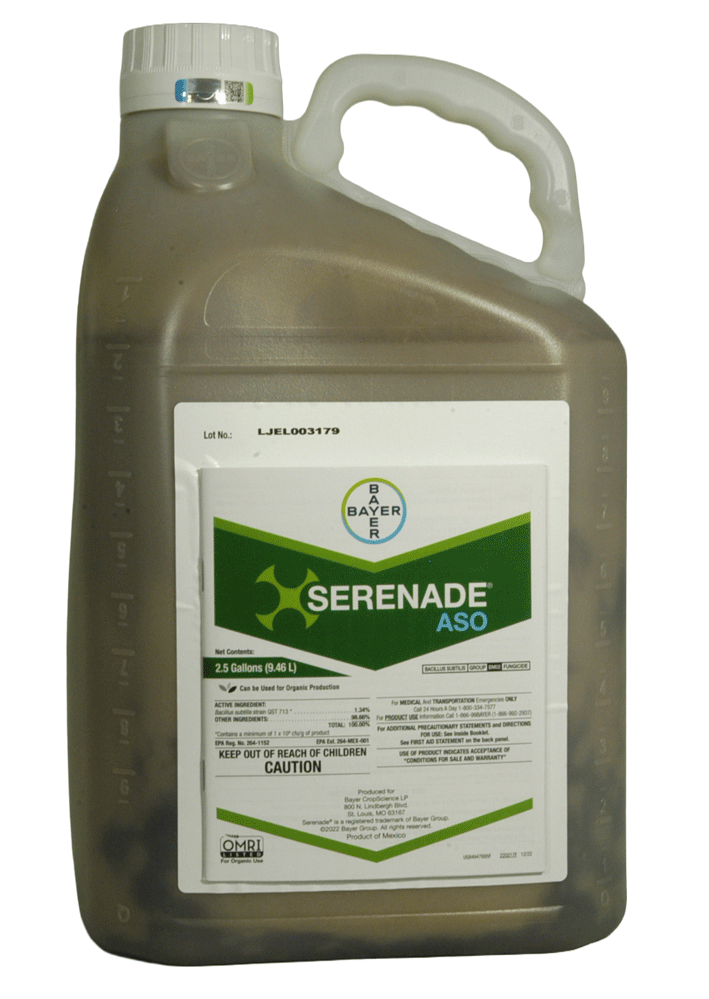 plastic tub of Serenade ASO biological fungicide